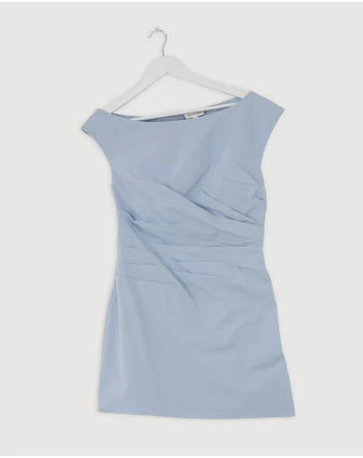 Revibe - Repaired Shona Joy Campbell Off Shoulder Mini Dress - AU 10