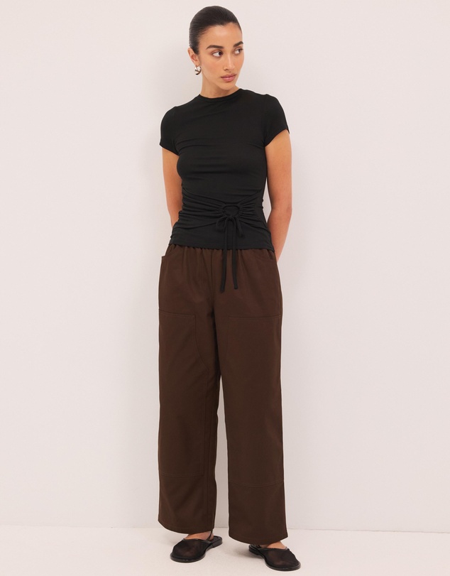 Calli - Panelled Cotton Twill Pants