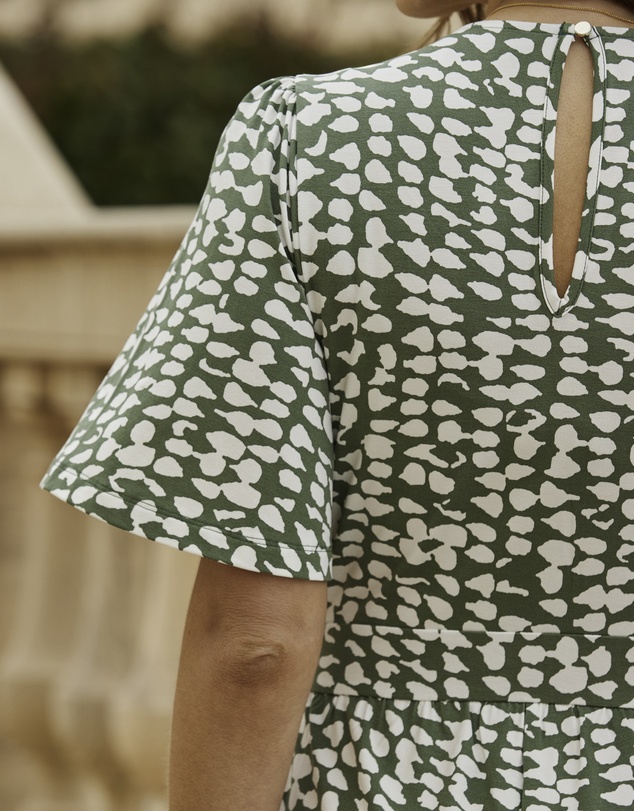 Sosandar - Geometric Spot Print Belted Jumpsuit