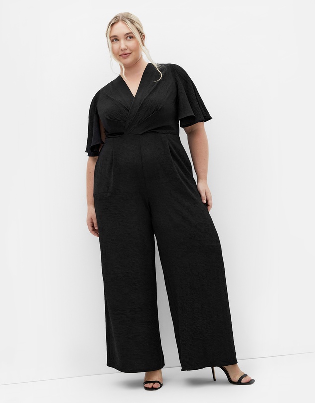 City Chic - Braelynn V Neck Jumpsuit - black