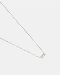 Kirstin Ash - Baguette Birthstone Necklace April White Topaz