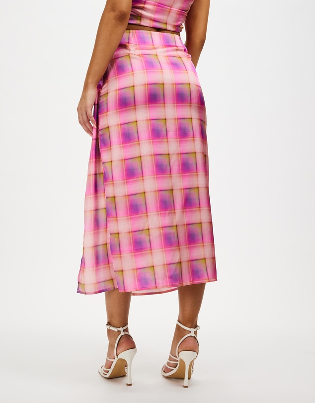 Dazie - Check On It Midi Skirt