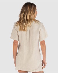 CAMIXA - REVERE Open Collar Short Sleeve Linen shirt