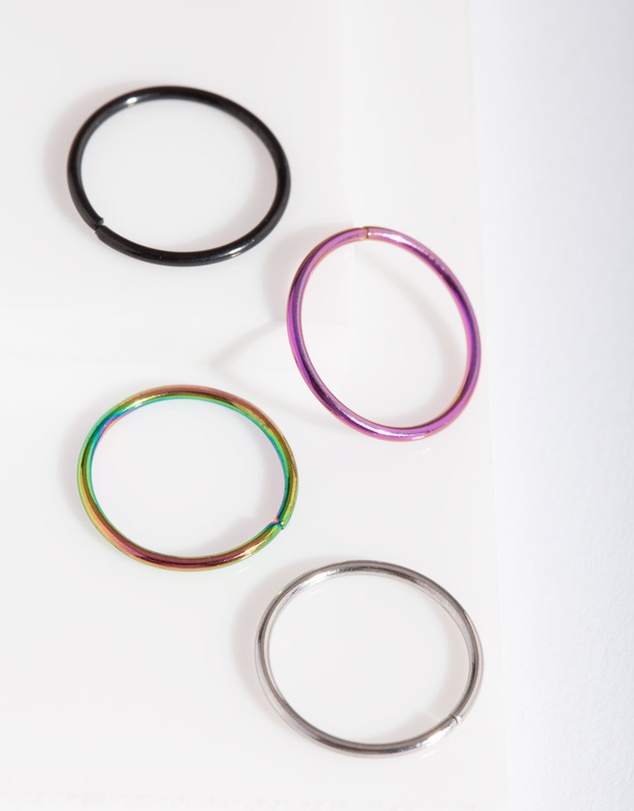 Lovisa - Mixed Metal Nose Ring 4-Pack