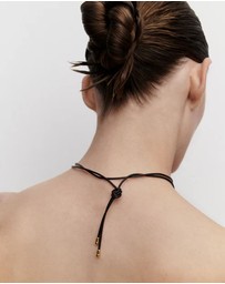 PDPAOLA - Dana Leather Bow Necklace