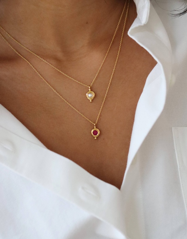 Ottoman Hands - July Birthstone Pendant Necklace