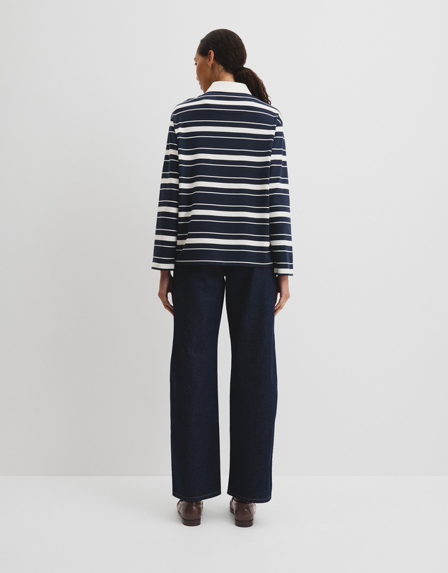 Country Road - Australian Cotton Stripe Rugby Polo Sweat