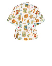 City Chic - Plus Size Amore Print Shirt - creme