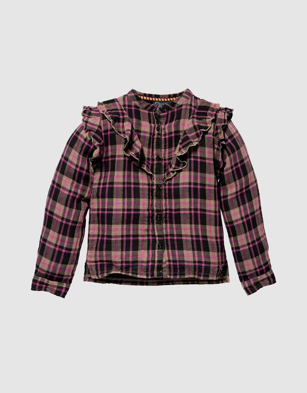 Quapi - Katinka Long Sleeve Check Blouse - Kids-Teens