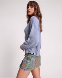 ONE TEASPOON - Acid Washed Oversized Pocket Sweater