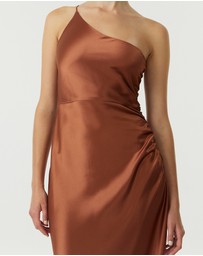 Third Form - Satin Gather One Shoulder Dress