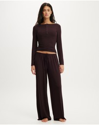 Cotton On Body - Super Soft Boat Neck Henley Long Sleeve Top