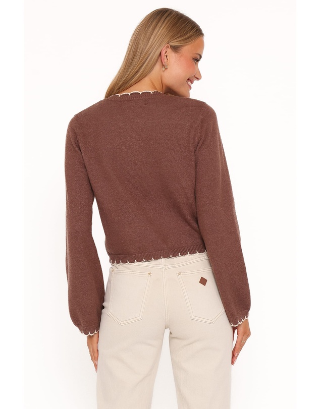 Petal & Pup - Payton Scallop Cardigan - Brown
