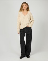 All About Eve - Devon V Neck Jumper Vanilla