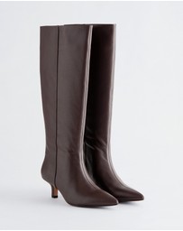 & Other Stories - Kitten Heel Leather Knee Boots