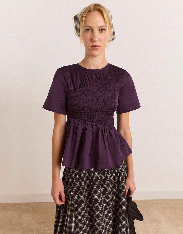 Damson Madder - Emmy Shirred Top