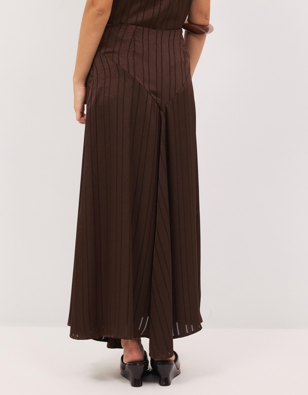 Calli - Sayer Satin Panelled Midi Skirt