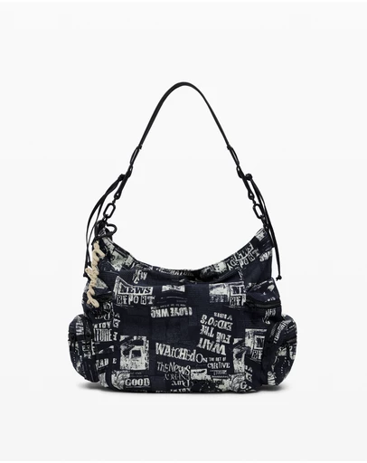 Desigual - Medium newspaper shoulder bag