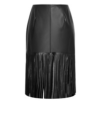 City Chic - Fringe Faux Leather Skirt