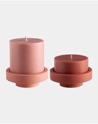 porter green - escc large pillar candle soy-blend unscented candles