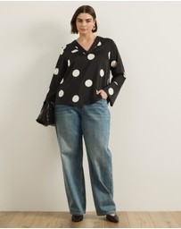 Atmos&Here Curvy - Nara Polka Dot Blouse