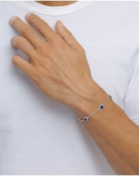 Kuzzoi - ICONIC EXCLUSIVE - Bracelet Male Cloverleaf Enamel 925 Sterling Silver