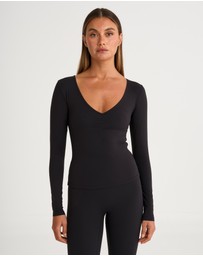All Fenix - ALLFENIX CloudCore Lite Ruched V-Neck Long Sleeve
