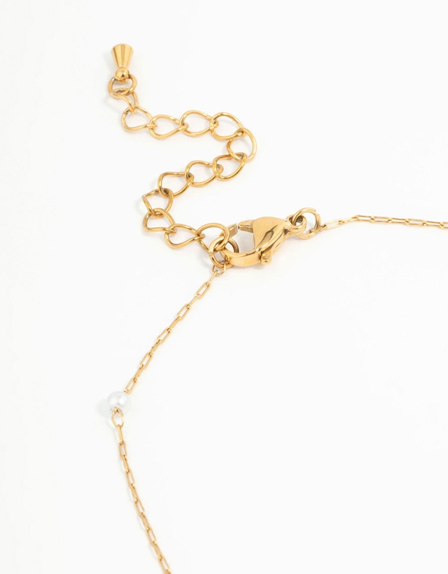 Lovisa - Waterproof Gold Plated Stainless Steel Station & Pearl Anklets 2-Pack