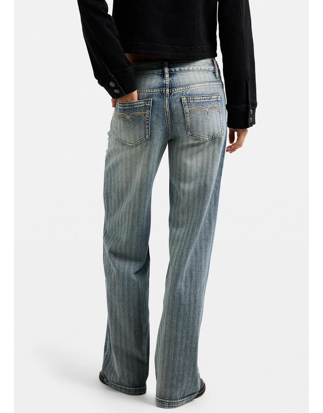 Neon Hart - Pelly Pinstripe Low Denim Jeans