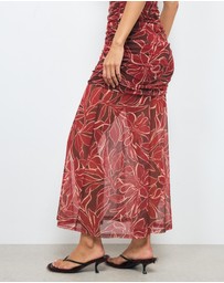 AERE - Polina Mesh Midi Dress