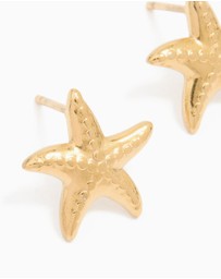 Lovisa - Waterproof Gold Plated Stainless Steel Textured Starfish Stud Earrings