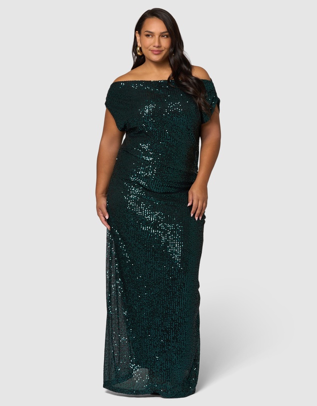 Pink Dusk by Curve Project - Platinum Nights Sequin Maxi Dress