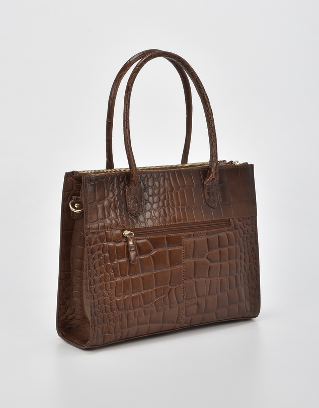 Cobb & Co - Waverley Croc Leather Dual Section Business Tote