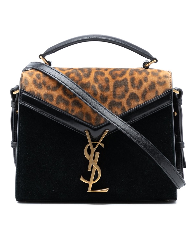Pre-Loved by Azura Reborn - Pre-Loved Mini Suede Leopard Print Monogram Cassandra Top Handle Bag