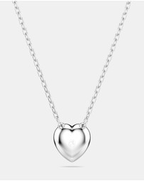 Swarovski - Ariana Grande x Swarovski pendant, Mixed cuts, Heart, White, Rhodium plated