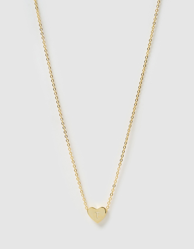 Izoa Kids - Kids Heart Alphabet Letter T Necklace