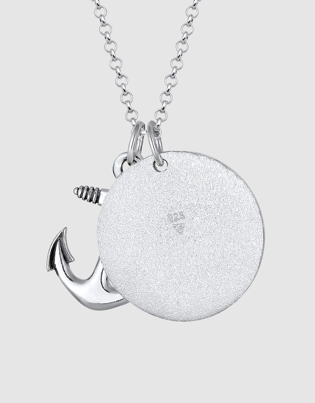 Kuzzoi - ICONIC EXCLUSIVE - Long Necklace with Anchor Pendant in Oxidised 925 Sterling Silver