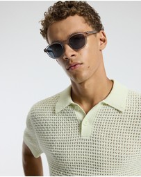 Calibre - Textured Open Knit Polo Citron
