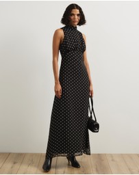 Atmos&Here - Karla Maxi Georgette Spot Dress
