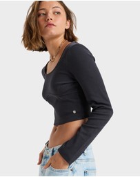 Roxy - Womens Pretty Please Long Sleeves Cropped Top