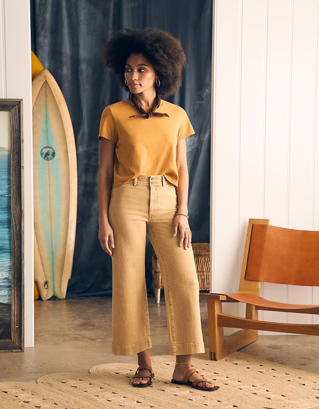 Faherty - Natural Dye Denim Harbor Crop Pant