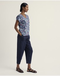 Seasalt - Seasalt Cornwall Blue Studio Glass V-neck Jersey Top