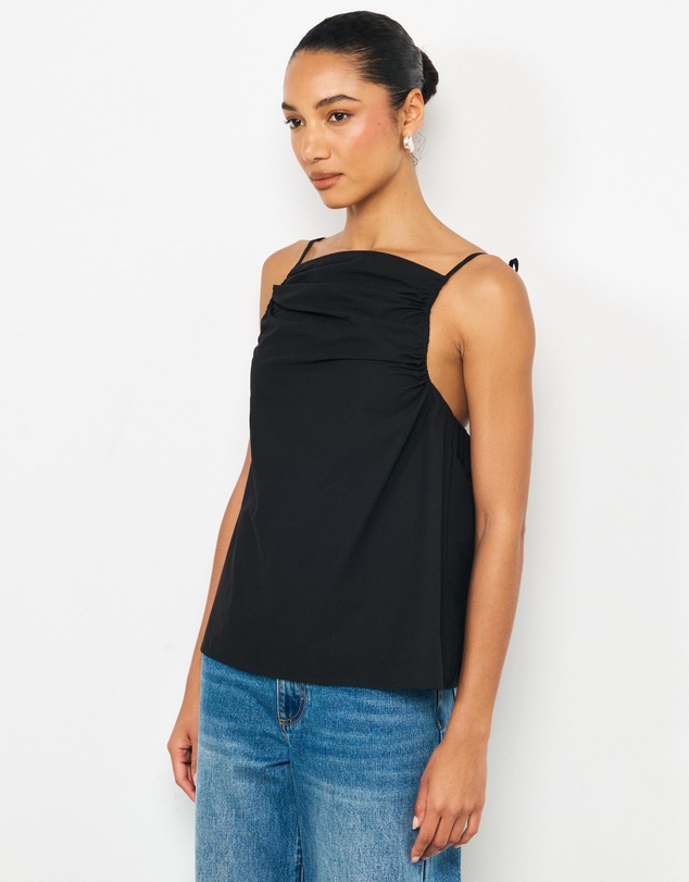 AERE - Zara Ruched Poplin Top