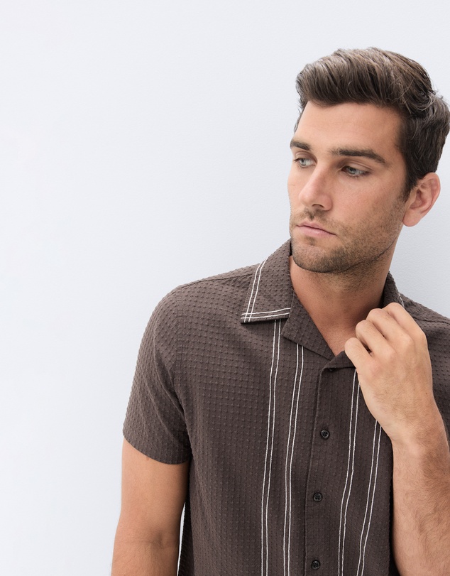 UNISON - Embroidered Bowler Regular Fit Shirt