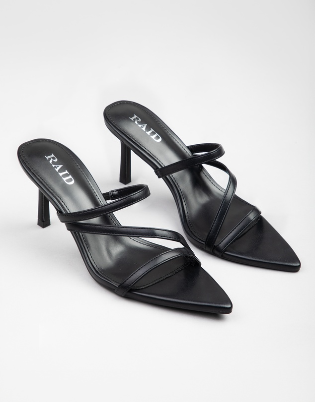 RAID - Tosca Pointed heeled mule sandals in Black