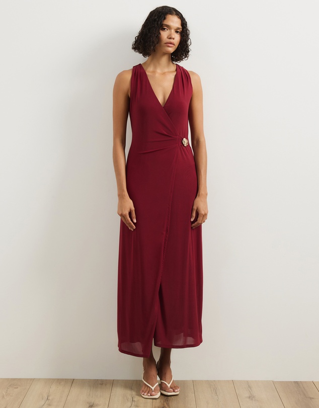 Atmos&Here - Ginni Wrap Mesh Midi Dress