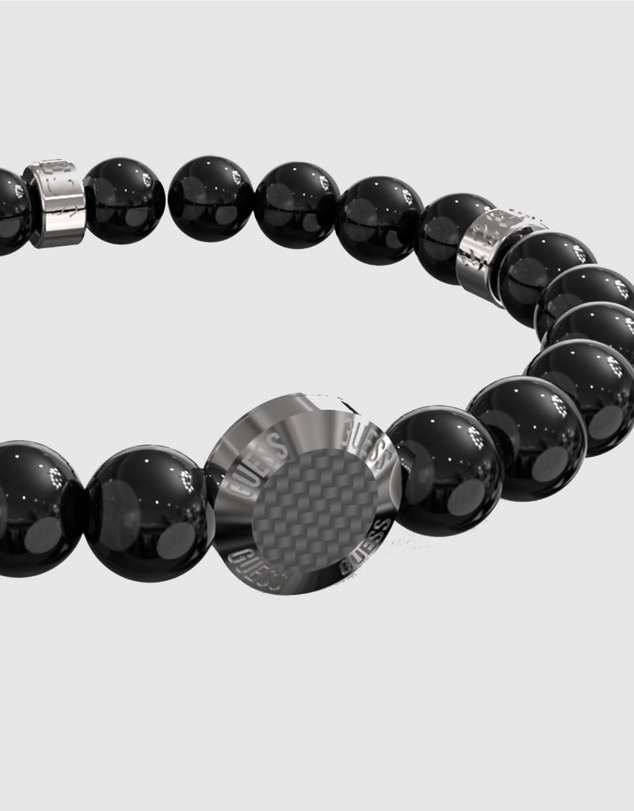 GUESS - Race Tager - Black & Silver Tone Bracelet