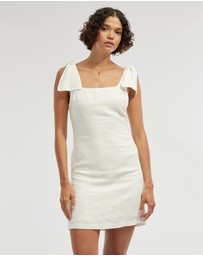 Amelius - Mavie Bow Linen Mini Dress