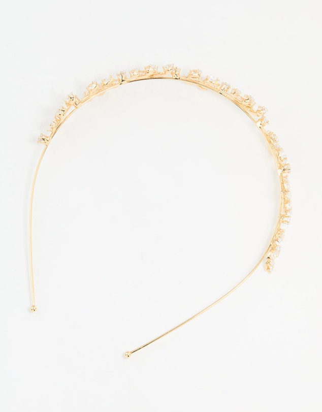 Lovisa - Gold Cubic Zirconia Marquise & Round Leaf Headband