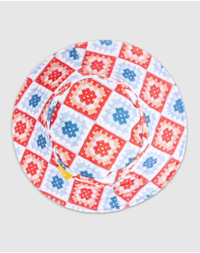 Tyoub - Tyoub Wide Brim Bucket Hat Modern Retro Granny Square